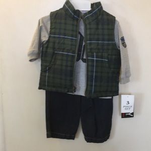 Baby Headquarters NEW Boy’s 3-Pc All Star outfit Sz 12 Mo Puffy vest Shirt jeans